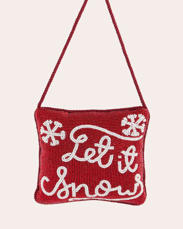 Let it Snow Beaded Square Doorknocker